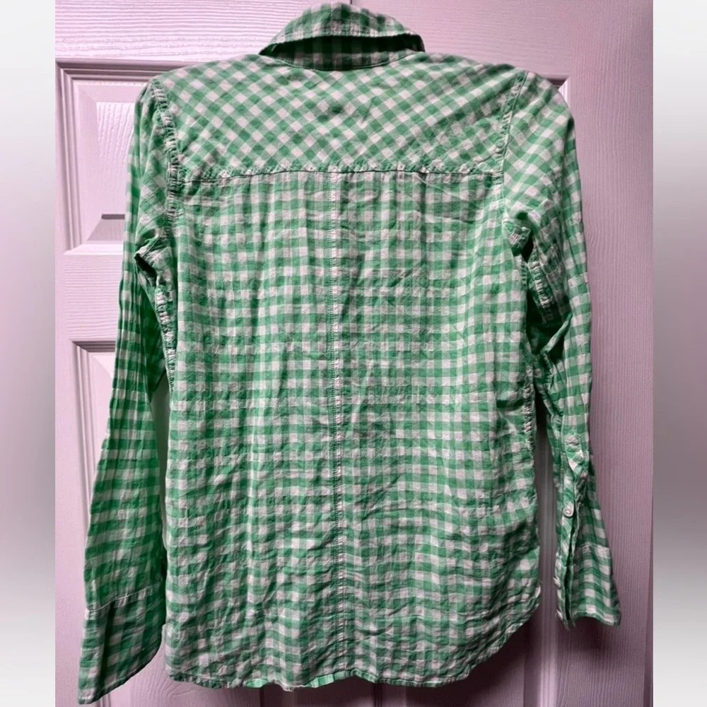 J. Crew Green Gingham Button-Up Shirt - Picture 4 of 5